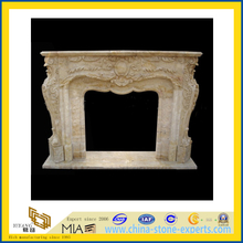 Custom Marble Stone Carved Fireplace Mantel Surrounds for Sale(YQC)