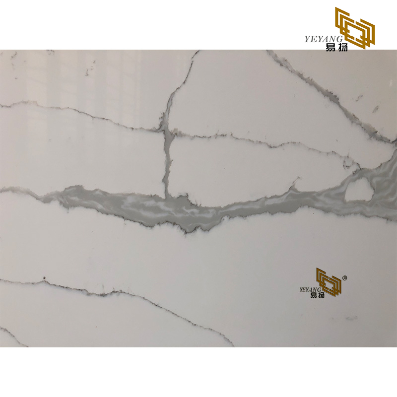 Polished Calacatta Quartz Design Kitchen Countertop Bathroom Vanity Tiles B4013