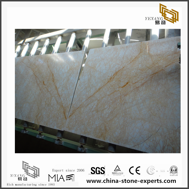 Custom Golden Spider Marble for Wall Backgrounds & Floor Tiles （YQN-092610）