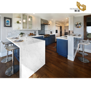 Cloudy vein grey white artificial quartz countertop kitchen backsplash tile D2017