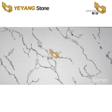 China Quartz Factory Artificial Calacatta Quartz Stone For Bathroom Vanity Top NT303