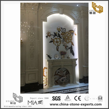White & Golden Marble Stone Background Design (YQW-MB081509）