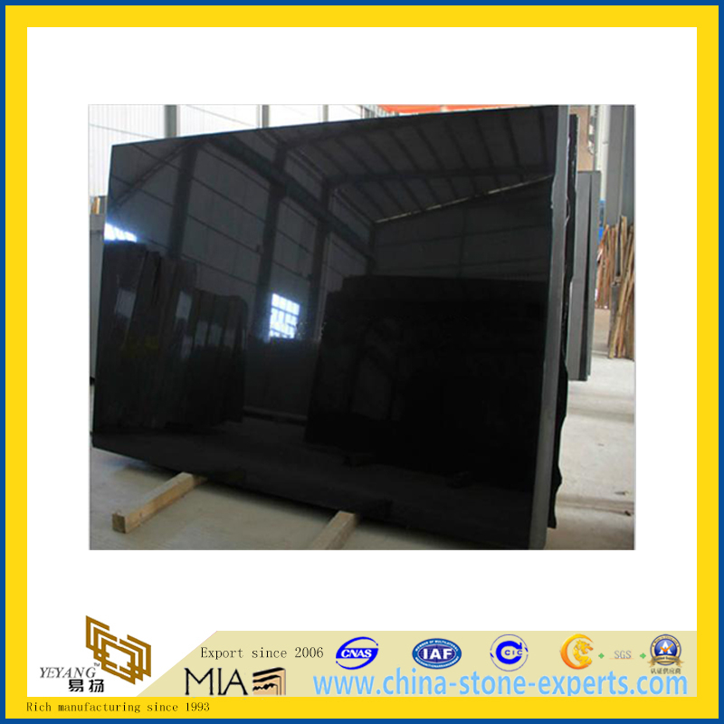 Natural Stone Polished Absolute Black Granite for Tombstone(YQC)