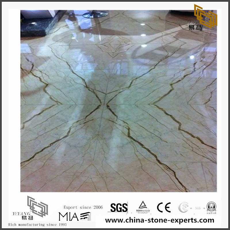 Beautiful Sofitel Gold Marble Tiles for Floor design（YQN-100703）