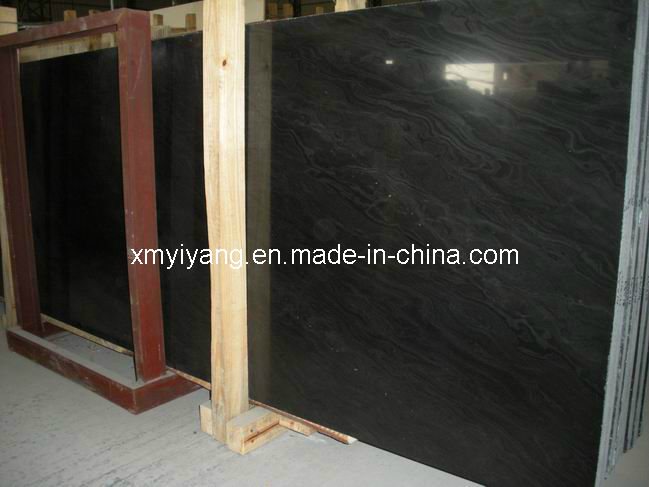 Black Wood Grainy Marble Slab for Countertop, Walling, Flooring