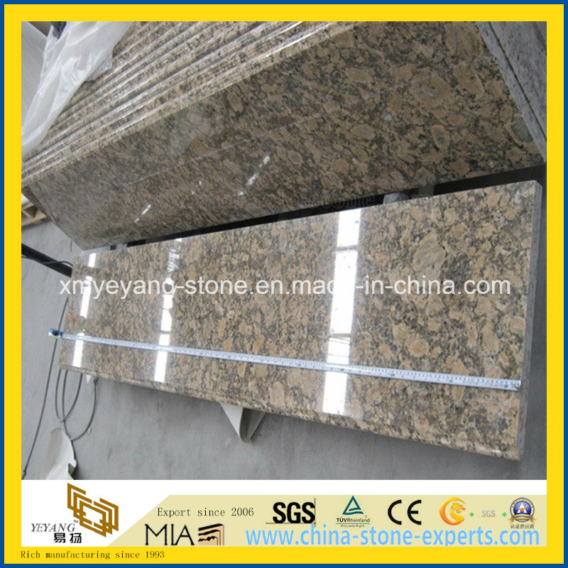 Prefabricated Giallo Fiorito Granite Countertop for Kitchen Design