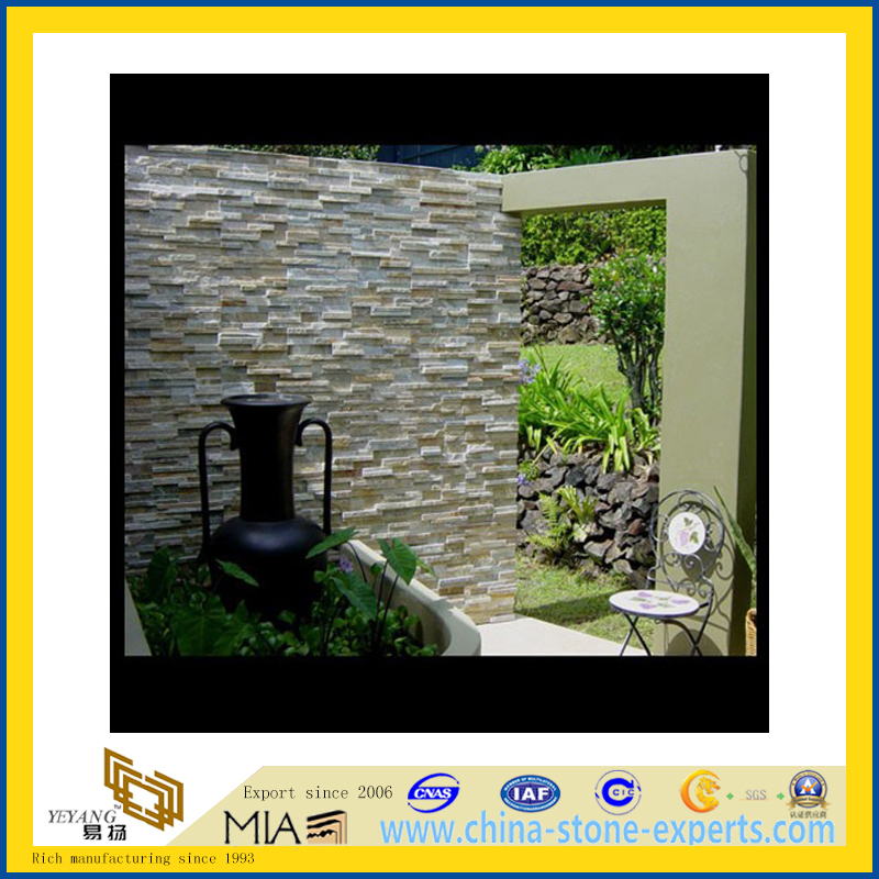 Natural Rusty Slate Veneer Culture Stack Stone for Wall Cladding (YQA-S1038)