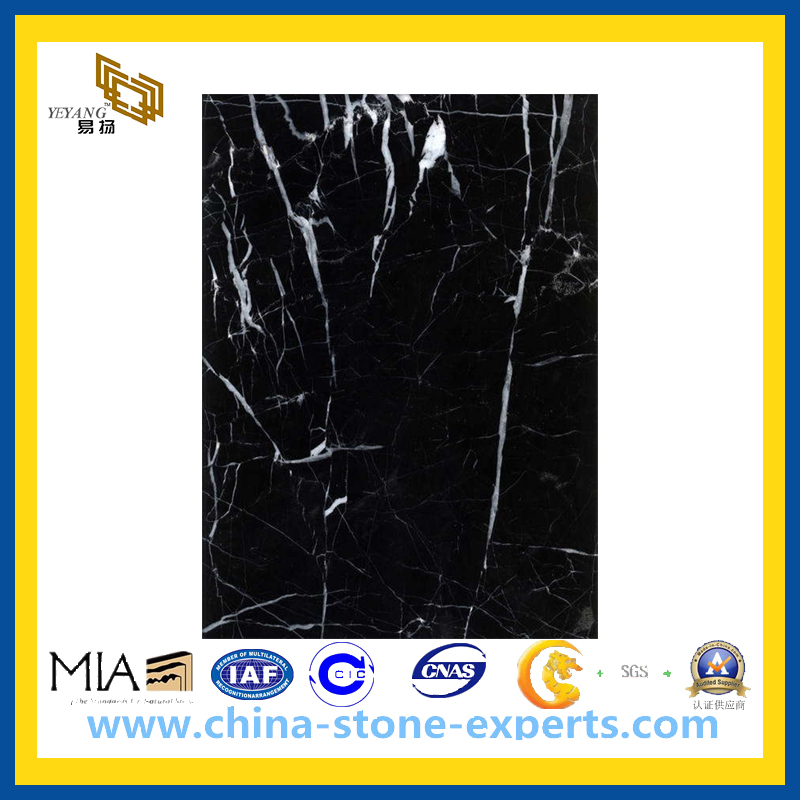 Black Wood Vein Marble Tiles for Floor and Wall (YQC)