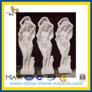 White Polished Honed Marble Stone Sculpture for Garden
