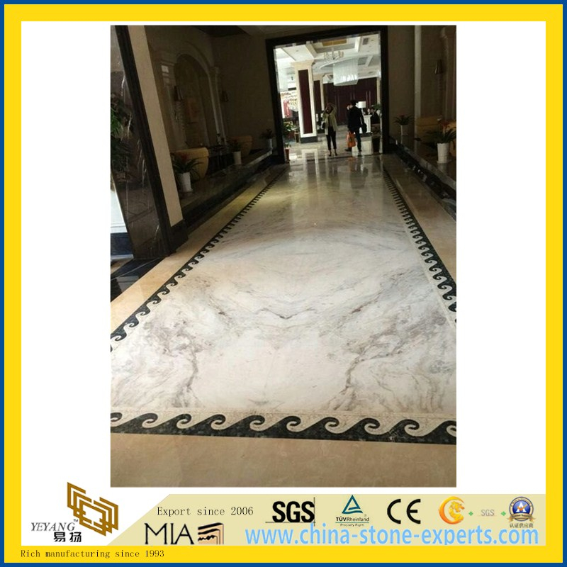 China Polished Castro White Marble tile for flooring(YQW)