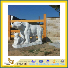 Animal (Bear) Stone Carving & Granite Marble Sculpture (YQA)