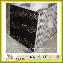 Black &amp; Gold &amp; Brown Portoro Marble Stone Tile for Countertop/Wall/Floor/Window Sill/Stairs