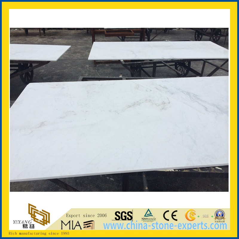 China Polished Castro White Marble Slab for barth vanity tops (YQW)