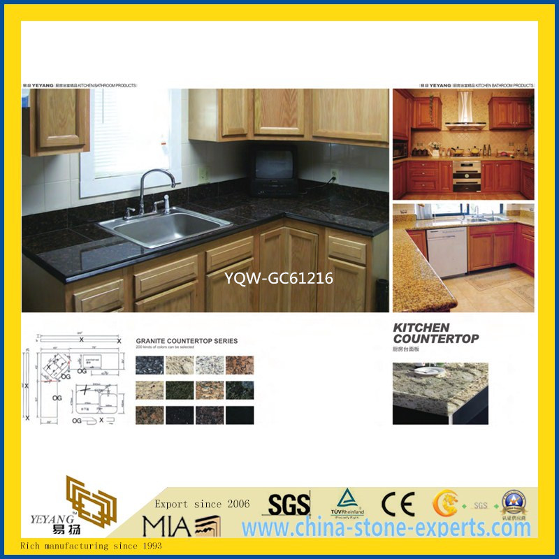 DIY Prefab Discount Stone Granite/Marble Countertop for Kitchen/Bathroom with White/Black/Grey/Blue
