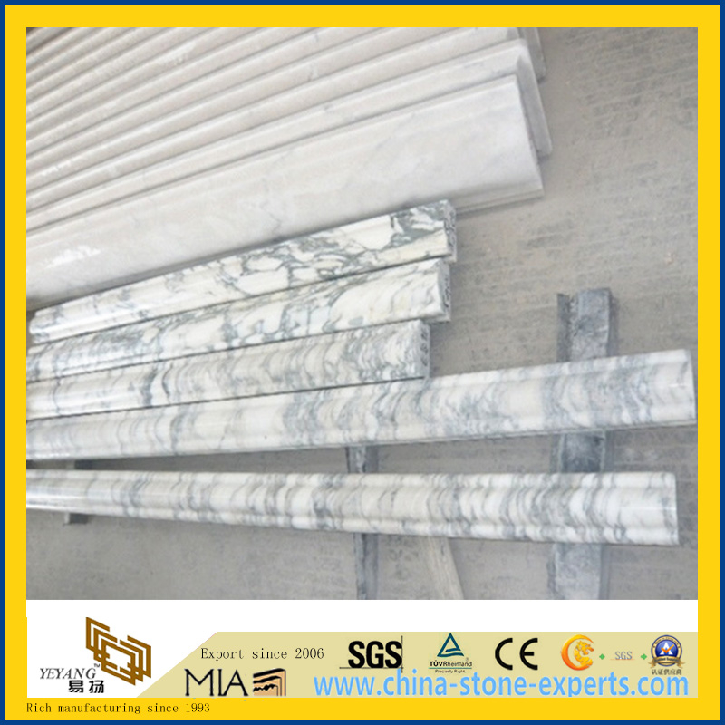 Arabescato White Marble Skirting Line or Border Line