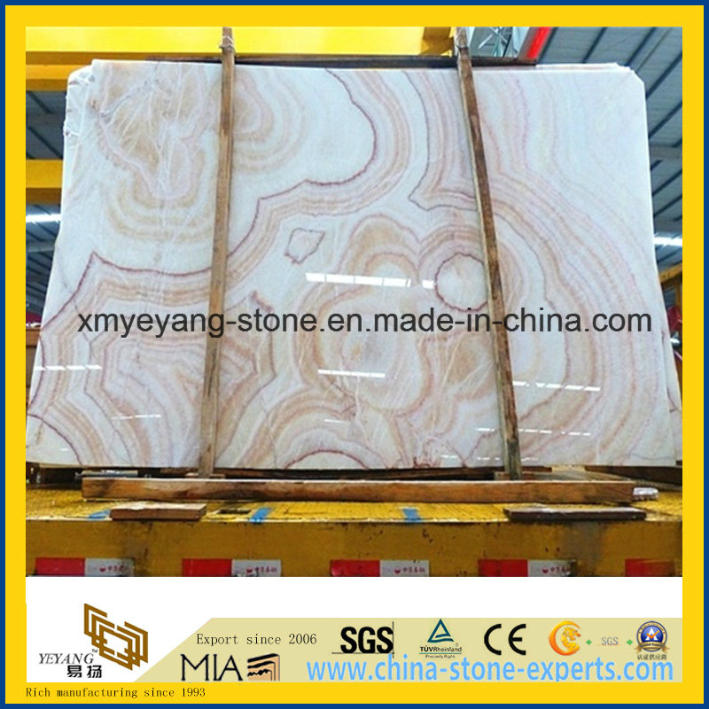 Precut Chinese Red Dragon Onyx Slab as Interior Wall Tile