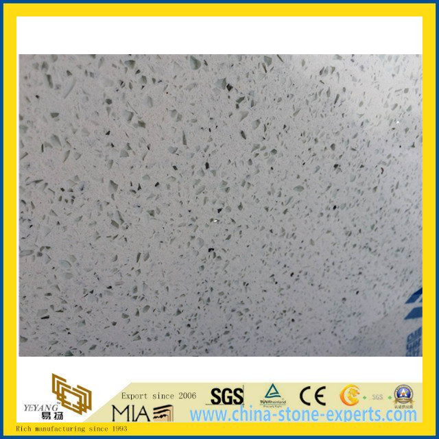 Galaxy Crystal Glass White Quartz for Countertop (yys)