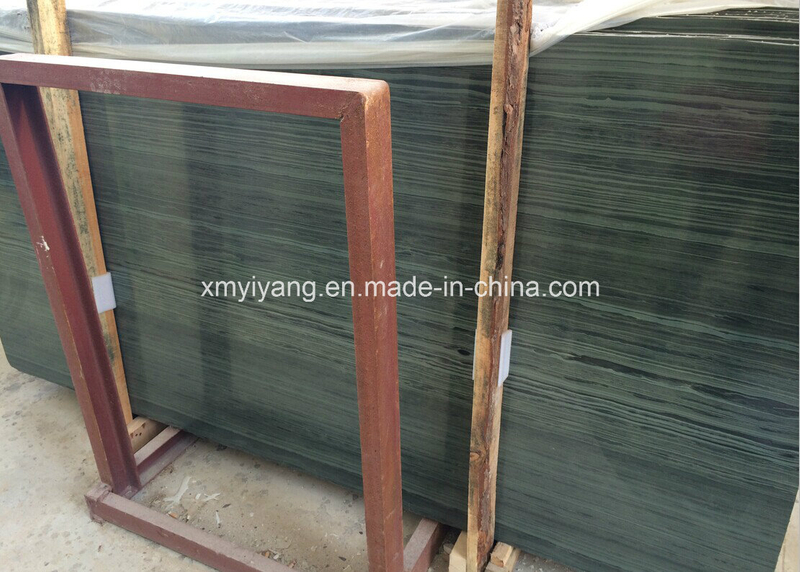 Green Wood Grainy Marble Slab (White, Blue, Grey)