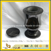 High Polished Shanxi Black Granite Cremation Urn / Funeral Urn