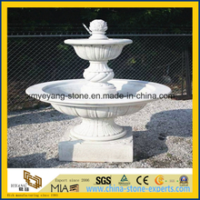 Hand Carving White Marble Water Fountain for Outdoor Garden